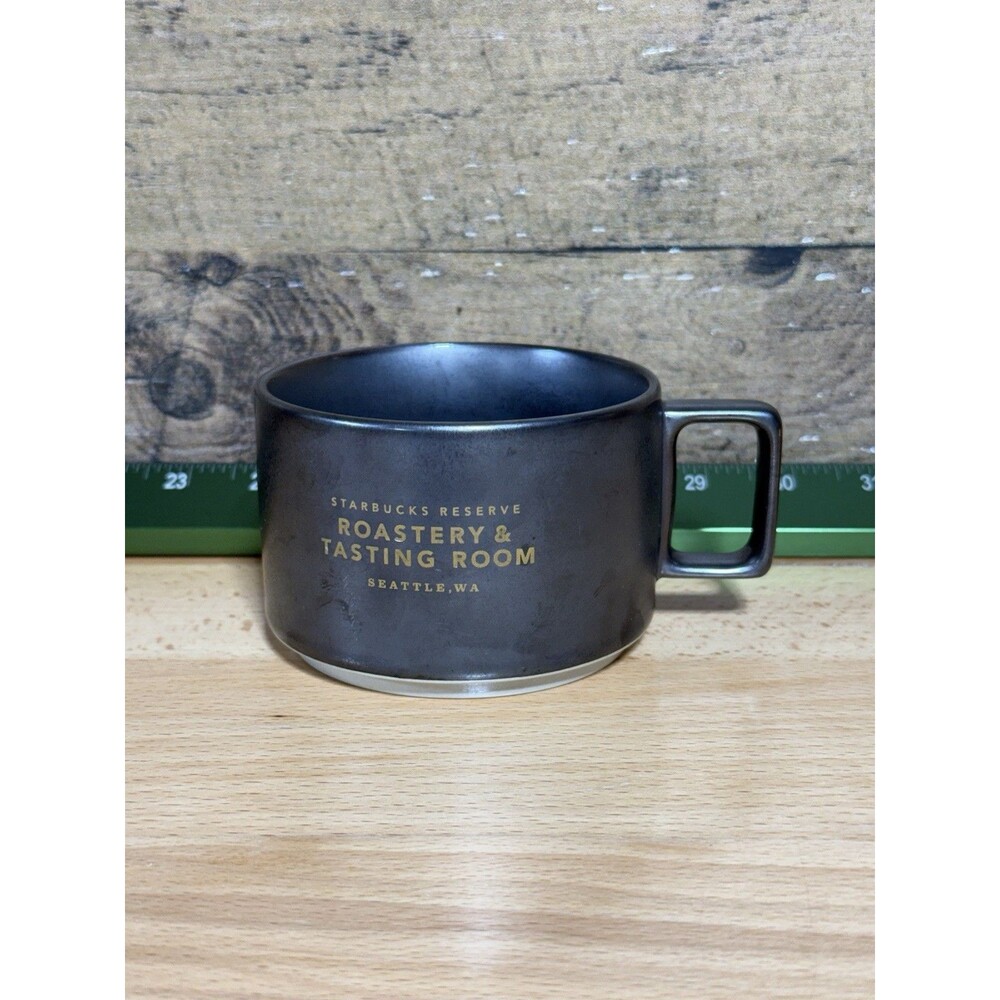 Starbucks Reserve Roastery SEATTLE Tasting Black Brown Bronze Mug Cup 10 oz